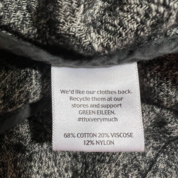 EILEEN FISHER Charcoal Gray Cotton Open Waterfall Front Long Sleeve Cardigan XL - Picture 8 of 8